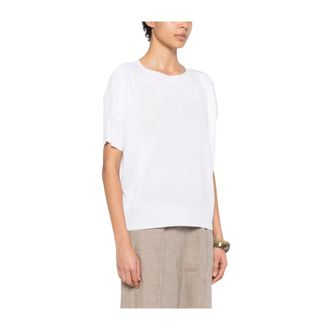 Ermanno Scervino T-Shirts, female, White, Size: 2XS Lace Short-Sleeve T-Shirt