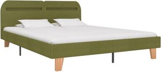 vidaXL Vidaxl - Bed Frame with led without Mattress Green Fabric 150x200 cm King Size