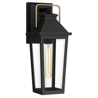 Elstead Lighting Aplique exterior, Negro mate y detalles en lat&oacute;n, H42.9cm