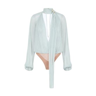 Elisabetta Franchi Body - Dames - Tops - Blauw - Maat: S Viscose