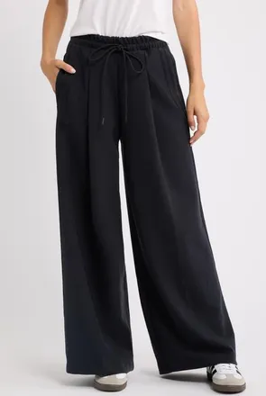 adidas Originals Wide Leg Drawstring Pants in Black at Nordstrom, Size X-Small