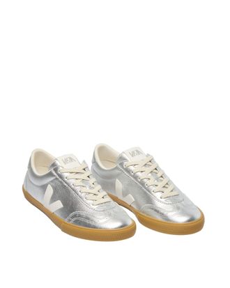 Veja Womens Sneakers Volley Leather Silver-White-Natural Trainers Silver/white/natural