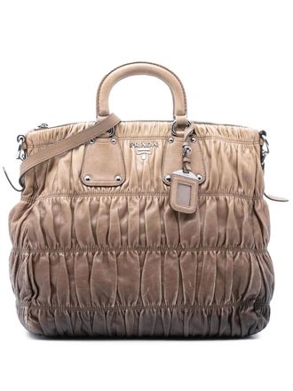 Prada 2000-2025 Nappa Gaufre Ombre satchel - Brown