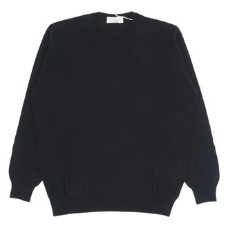 FILIPPO DE LAURENTIIS Round-neck Knitwear, male, Blue, Size: 2XL Crewneck Sweater