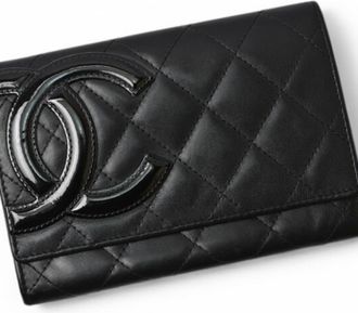 Chanel Black Pink Leather Wallet (Bi-Fold) (Pre-Owned)
