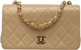 Chanel Pre-owned Vintage Shoulder Bag - Dames - Vintage Schoudertas - Beige - ONE Size - Leer - Vintage