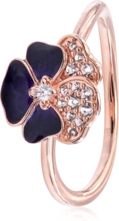 Pandora Deep Purple Pansy Flower Ring
