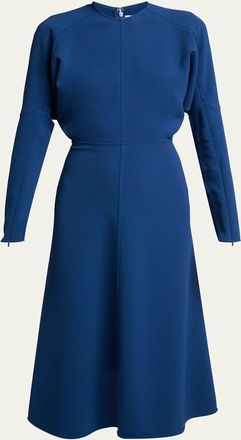Victoria Beckham Long-Dolman-Sleeve Dress