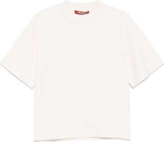 Max Mara Beige Mockneck Solid T-Shirt