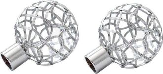 No Brand Extremos Decorativos De Dos Piezas Para Barras De Cortina De Hierro Forjado Blanco, Con Un Dise&ntilde;o Elegante Y Sencillo, Adecuados Para La Decoraci&oacute;n De