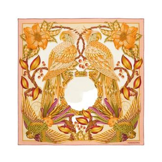 Ferragamo Parrots Print Silk Foulard - female - Ferragamo - Silk Scarves - Multicolor - ONE SIZE - Accessories