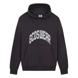 GCDS Gcds, Hoodies & sweatvesten, Heren, Grijs, XS, Katoen, Hoodie met Gekleurde Strasssteentjes