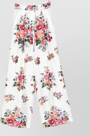 Dolce & Gabbana silk floral-print wide-leg trousers