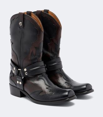 Versace Sylvester leather cowboy boots