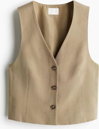 H&M Short Waistcoat in Beige at Nordstrom, Size Xx-Large