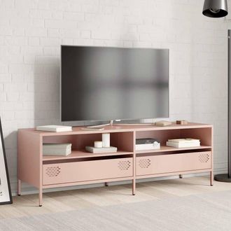 Berkfield Home TV Cabinet Pink 135x39x43.5 cm Cold-rolled Steel