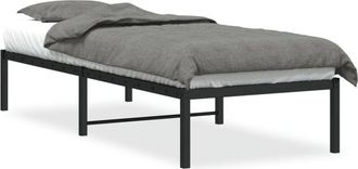 vidaXL Metal Bed Frame without Mattress Black 75x190cm Vidaxl