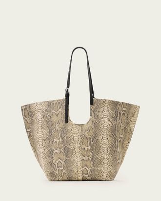 AllSaints Leather Ara Leather Snake Tote Bag, Size: One Size