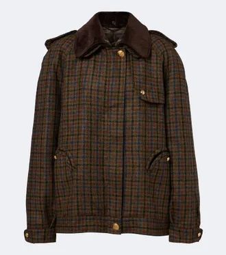 Blaz&eacute; Milano Blaz&eacute; Milano Chausie checked virgin wool jacket