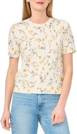 CeCe by Cynthia Steffe Crewneck Short Sleeve Sweater in Antique White at Nordstrom Rack, Size X-Large