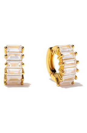 Girls Crew Bling Baguette Huggie Hoop Earrings in Gold at Nordstrom