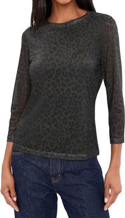 Sanctuary Womens 3/4 Mesh Top In Kalamata Leo