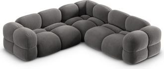 Cosmopolitan Design Sof&aacute; esquinero 4 plazas terciopelo gris