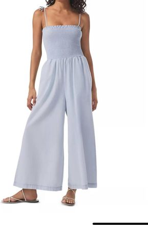 Splendid Stripe Wide Leg Jumpsuit In Sky