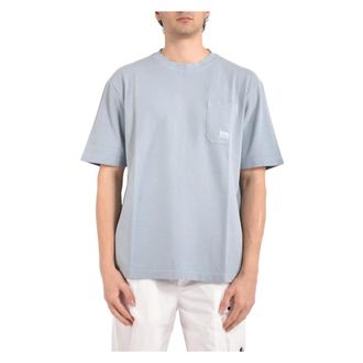 C.P. Company T-Shirts, male, Blue, Size: 2XL Ribbed Crew Neck T-Shirt