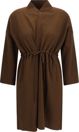 Ella Brown Viscose Womens Coat