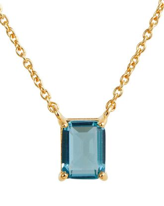 Savvy Cie Jewels 18K Over Silver Aquamarine March Birthstone Necklace