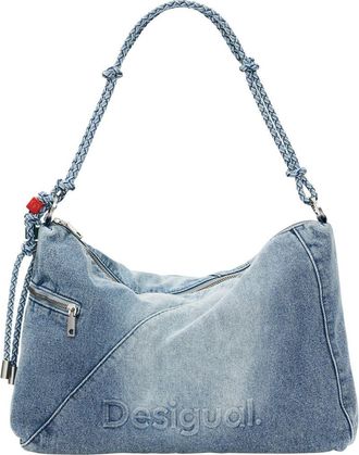 Desigual Logo Embossed Denim Shoulder Bag in Light Blue at Nordstrom