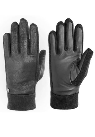 Pearlwood Strickhandschuhe PEARLWOOD NICK, Herren, Gr. 9, schwarz (schwarz all), Materialmix, Handschuhe Strickhandschuhe, weiches Fleecefutter, Elastischer Str