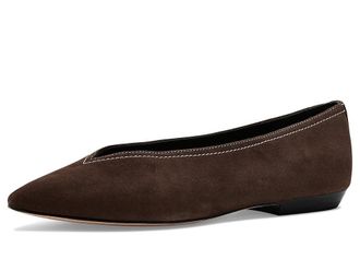 Veronica Beard Bancroft Ballerina/Skimmer Shoes Womens Flat Shoes Espresso : 8.5 M, Suede