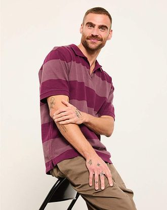 FatFace Ashton SS Stripe Polo - Purple