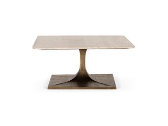 Giner&Colomer Mesa de centro con tapa de m&aacute;rmol resistente y patas en bronze