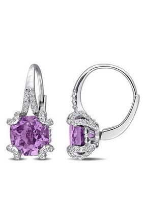 Delmar Amethyst & White Topaz Lever Back Earrings in Purple at Nordstrom Rack