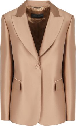 Alberta Ferretti Alberta Ferretti Womens Isatin Blazer - Tan - Size EU 48 (Womens)