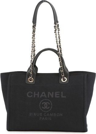 Chanel Black Leather Shopping Bag Tote Bag (Pre-Owned)