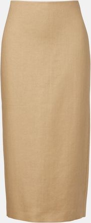 Max Mara Falda tubo Veranda de lino