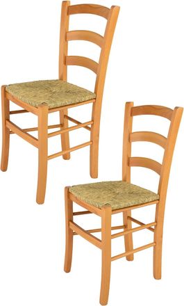 Tommychairs Tommychairs 2 Sillas Venice En Haya Color Miel Y Asiento En Paja