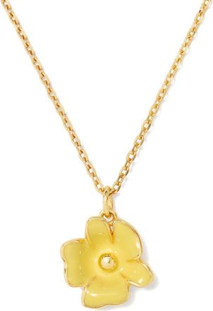 Kate Spade New York golden bloom flower pendant necklace in Yellow at Nordstrom