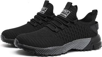 Generic Yellow High-Top Performance Athletic Sneakers - Breathable Mesh, Lightweight Non-Slip Running Shoes for Men & Women (Black,3.5)