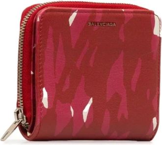 Balenciaga Pre-owned Wallets, female, Red, Size: ONE SIZE Pre-owned Leather Wallet