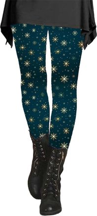 Generic Cocila Christmas Leggings Yoga Pants Womens High Waist Colour Leggings Women UK Thick Tights Plus Size Winter Trousers for Women UK Cropped Leggings S