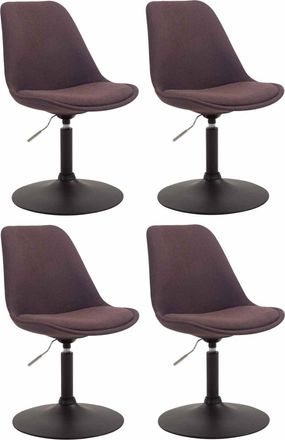 Clp Set De 4 Sillas De Comedor Maverick En Tela Marr&oacute;n Negro