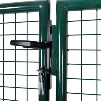 Berkfield Home Durable Fence Gate Steel 306x175 cm Green