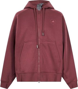 adidas by Stella McCartney Cotton Blend Hoodie - Dames - Sportshirts - Bruin - M - Katoen - Fitness