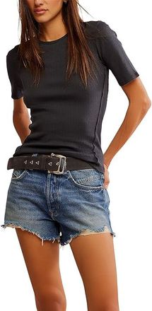 Free People Picture You T-Shirts Womens Clothing Black : SM (Womens 4-6), Cotton/Elastane