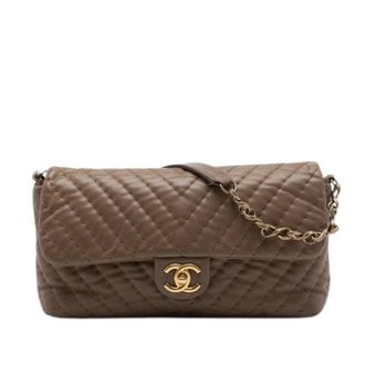 Chanel Pre-owned Classic Flap Shoulder Bag - Dames - Pre-owned - Bruin - Maat: ONE Size Leer